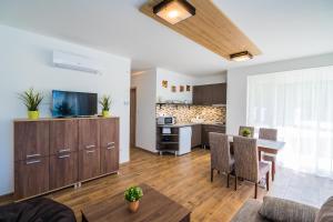 Televízia a/alebo spoločenská miestnosť v ubytovaní Gemini Apartments Siófok I., III.