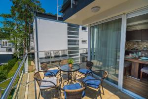 Balkón alebo terasa v ubytovaní Gemini Apartments Siófok I., III.