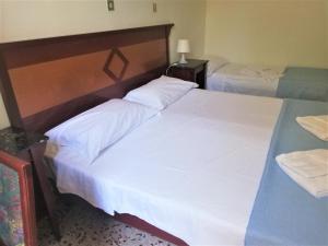 En eller flere senge i et værelse på HOTEL MAIDA