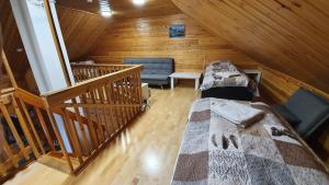 Ein Sitzbereich in der Unterkunft Riekko Chalet