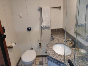 bagno con servizi igienici e lavandino di Condomínio Metropolitan - Centro de Brasília A216A a Brasilia