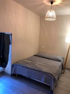 a bedroom with two beds in a room with a ceiling at gite 4 Pers coeur de village in Jujurieux