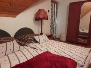 A bed or beds in a room at Beatrix Üdülőház