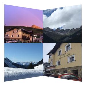 a group of four pictures of a hotel at Gasthof Schöne Aussicht in Kühtai