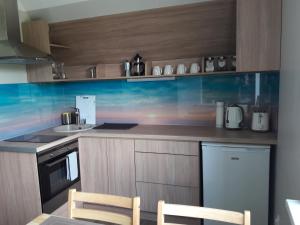 A kitchen or kitchenette at Ergli Holiday Apartments