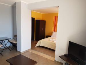 Televízia a/alebo spoločenská miestnosť v ubytovaní Adriatic Apartment
