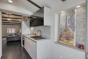 Kuchyň nebo kuchyňský kout v ubytování Penthouse Leonarda with private parking