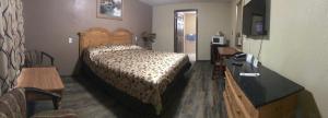 Säng eller sängar i ett rum på Gainesville Lodge