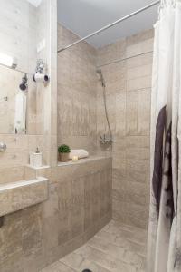 a bathroom with a shower and a sink at Apartment Bohinj in Bohinj