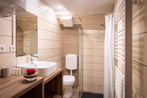 a bathroom with a sink and a toilet at Chalet Letnik in Žiri +9 photos