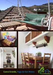 a collage of photos of a house with a table and chairs at Rural Home, Finca Ecocielo in Vega de San Mateo