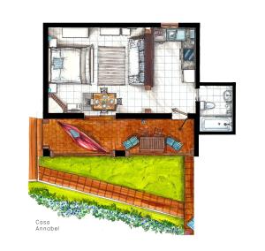 Plán poschodí v ubytovaní Casa Christabel y Casa Annabel