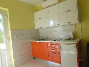 Kuchyň nebo kuchyňský kout v ubytování Apartments ORSIC