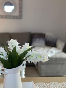ナフパクトスにあるOstraco Suite 2の白花の白花瓶