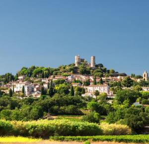 a town on a hill with houses and trees at Park Horizon in Sainte-Maxime +5 photos