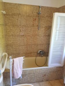 a bathroom with a bath tub with a shower at Casa Apuania in Massa +14 photos
