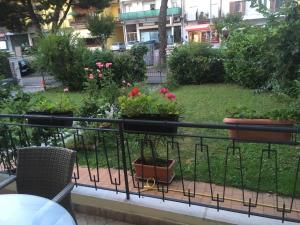 een balkon met potplanten en een tuin bij I tulipani flat in bedizzol