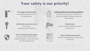a diagram of your safety is our priority at Jewish Quarter Comfort - In City Apartments in Krakow