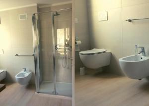 Koupelna v ubytování Amarillys Apartment and Rooms in CasaClima (climate certification)