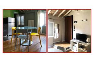 モデナにあるEmpire - Casa Vacanzeのキッチンとダイニングルームの写真2枚