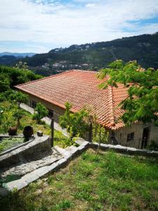 una casa con un tetto rosso su una collina di Encosta do Douro - Rio Douro a Cinfães