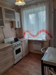 Kuchyň nebo kuchyňský kout v ubytování ONE-ROOM APARTMENT - КВАРТИРА 1-ком. В ЦЕНТРЕ