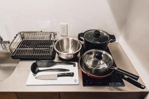 Dapur atau dapur kecil di Yamahana Onsen Tonden Japanese Inn