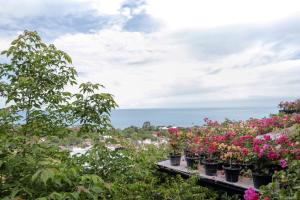 Vue générale sur la mer ou vue sur la mer prise depuis l'hôtel