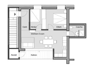 Plán poschodí v ubytovaní Bodensee-Ferienwohnung Am Ruggbach