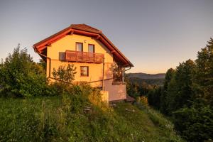 een huis aan de zijkant van een heuvel bij Holiday Home Razglednik in Logatec