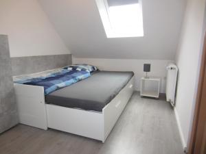 Postel nebo postele na pokoji v ubytování Ferienhaus Middenin