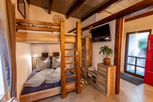Postel nebo postele na pokoji v ubytování Apartmán POD HRADEM - Vranovská přehrada, Bítov-Horka