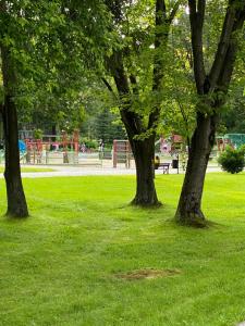 Um jardim em Pokoje i apartamenty Aga Centrum