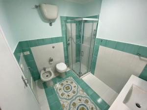 y baño pequeño con ducha y aseo. en B&B Domus D'Italia en Mirabella Eclano