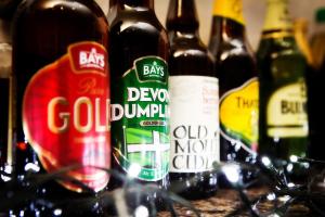 a group of bottles of wine on a table at Glendower in Torquay