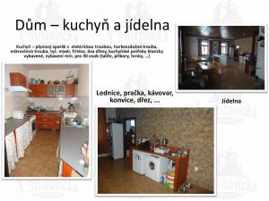 a collage of a kitchen and a living room at Ubytování na statku - Střížovice č.p. 11 in Pěnčín +15 photos