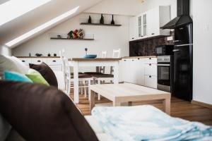 Kuchyň nebo kuchyňský kout v ubytování Apartmány na náměstí