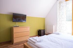 Televízia a/alebo spoločenská miestnosť v ubytovaní Hotel Garni Pod Skalkou