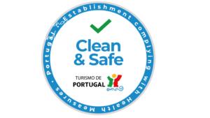une étiquette indiquant qu’elle est propre et sûre dans l'établissement Campo Pequeno Prestige, à Lisbonne