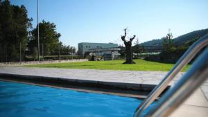 アマレスにあるFunileiro, apartamentos e quartosの水面の木の反射