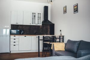 Kuchyň nebo kuchyňský kout v ubytování Apartmány na náměstí