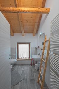 a bathroom with a ladder and a sink and a toilet at lioelara in Feltre