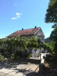 a house with a bunch of vines growing on it at Soba Željka in Bribir