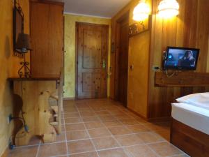 TV a/nebo společenská místnost v ubytování Albergo Alpenrose Ski&Bike Mountain Hotel