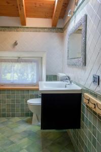 ein Bad mit einem Waschbecken und einem WC in der Unterkunft Al Sasseto B&B in Montagnana