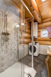 Koupelna v ubytování KRALJICA ŠUME - Divjake Log Home + 37 fotografií