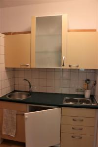 a kitchen with a sink and a counter top at Werkhof Bistrica in Hof