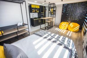 Postel nebo postele na pokoji v ubytování Studio Temático Bem Espaçoso - ALL1503