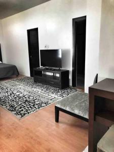 a living room with a tv and a couch at 10 Large suite for 4 people in Torreón