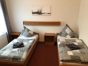 a room with two beds in a room at Zielitzer Hof in Zielitz